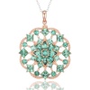 18k Rose Gold Over Sterling Silver and Synthetic Green Quartz Kaleidoscope Pendant