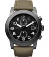 Marc by Marc Jacobs Larry Chronograph Black Dial Olive Leather Mens Watch MBM5034