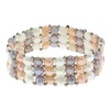 Genuine Freshwater Pearl 3-Row Multi-Color Stretch Bracelet Bangle 7