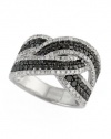 Effy Jewlery Prism Caviar Black and White Diamond Ring, 2.30 TCW Ring size 7