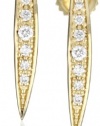 Mizuki 14k Gold and Diamond Curved Icicle Post Earrings