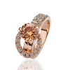 Geekbuying Fashion Rose Gold 18KRGP Zircon Czech Diamond Alloy Ring - 8 Size (7 Size)