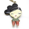 DaisyJewel Harajuku Lovers - Love Doll Character Necklace - Inspired by Gwen Stefani - L.A.M.B. - Love Angel Music Baby - Pendant Necklace on 26 Bronze Chain