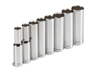 TEKTON 1215 1/4 Drive Deep Socket Set, 3/16-7/16, SAE, 8 Sockets TEKTON 1215 1/4 Drive Deep Socket Set, 3/16-7/16, SAE, 8 Sockets