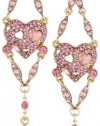 Betsey Johnson Iconic Pinkalicious Heart Chandelier Drop Earrings