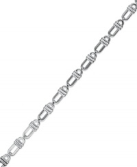 Double up on sleek style. Giani Bernini's polished double bar link bracelet is a timeless accent for your collection. Set in sterling silver. Approximate length: 7-1/4 inches. Approximate width: 1/8 inch. Double up on sleek style. Giani Bernini's polished double bar link bracelet is a timeless accent for your collection. Set in sterling silver. Approximate length: 7-1/4 inches. Approximate width: 1/8 inch.