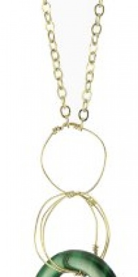 Rachel Burklund Raw Beauty Malachite Oval-Shaped Gold-Plated Pendant Necklace 18 Rachel Burklund Raw Beauty Malachite Oval-Shaped Gold-Plated Pendant Necklace 18