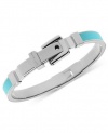 MICHAEL Michael Kors Silver Tone Turquoise Epoxy Buckle Bangle Bracelet