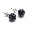 Bling Jewelry Black Crystal Ball Studs Inspired by Shamballa Jewels