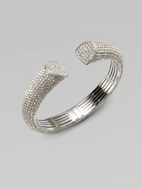EXCLUSIVELY AT SAKS. A beautiful, dazzling, pavé crystal piece with chic angled end caps. CrystalsRhodium plated brassDiameter, about 2¼Width, about ½Hinged closureImported EXCLUSIVELY AT SAKS. A beautiful, dazzling, pavé crystal piece with chic angled end caps. CrystalsRhodium plated brassDiameter, about 2¼Width, about ½Hinged closureImported