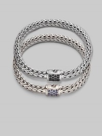 From the Classic Chain Collection. A signature sterling silver chain highlights a blue sapphire pavé clasp.Blue sapphire Sterling silver Length, about 7¼ Width, about ¼ Clasp closure Made in Bali Please note: Bracelets sold separately. From the Classic Chain Collection. A signature sterling silver chain highlights a blue sapphire pavé clasp.Blue sapphire Sterling silver Length, about 7¼ Width, about ¼ Clasp closure Made in Bali Please note: Bracelets sold separately.