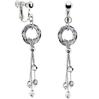 Handcrafted Austrian Crystal Modish Circular Cosmic Drop Clip Earrings Handcrafted Austrian Crystal Modish Circular Cosmic Drop Clip Earrings