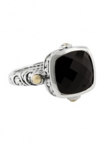 Effy Jewlery Balissima Sterling Silver & Gold Onyx Ring, 4.51 TCW Ring size 7 Effy Jewlery Balissima Sterling Silver & Gold Onyx Ring, 4.51 TCW Ring size 7