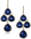 Anne Klein Merry and Bright Gold-Tone Pave Leverback Drop Earrings