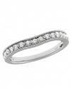 Effy Jewlery 14K White Gold Diamond Contour Band, .24 TCW Ring size 7