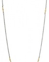 Mizuki Oxidized Silver Chain Necklace with 14k Gold Beads, 26