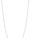 Mizuki Oxidized Silver Chain Necklace with 14k Gold Beads, 40