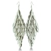 Silver Tone Textured 4 Inch Dangle Drop Chandelier Earrings