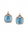 Effy Jewlery 14K Rose Gold Blue Topaz and Diamond Earrings, 4.07 TCW