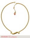 GUESS Women's Gold-Tone Banner Station Necklace, GOLD