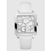 Guess Women's U85115L1 White Leather Quartz Watch with Silver Dial