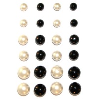 Pearl Studs, 12 White, 12 Black, Back Again!, in Black and White