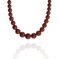 6-16mm Plain Round Red Jasper Graduated Bead Necklace 6-16mm Plain Round Red Jasper Graduated Bead Necklace