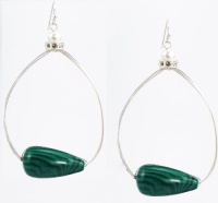 Jessica Simpson Earrings, Silver-Tone Best Seller Ear Update Oval with Green Stone Hoop Earrings Jessica Simpson Earrings, Silver-Tone Best Seller Ear Update Oval with Green Stone Hoop Earrings