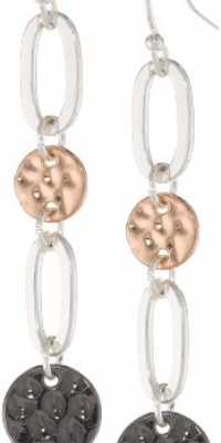 Nine West In The Groove Tri-Tone Linear Textured Drop Earrings Nine West In The Groove Tri-Tone Linear Textured Drop Earrings