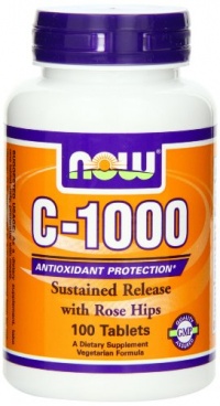 Now Foods C-1000 Sustained Release With Rose Hips, Tablets, 100-Count Now Foods C-1000 Sustained Release With Rose Hips, Tablets, 100-Count