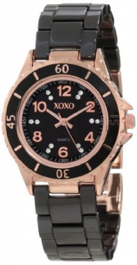 XOXO Women's XO2002 Swarovski Crystal Accented Rosegold-Tone Black Ceramic Bracelet Watch XOXO Women's XO2002 Swarovski Crystal Accented Rosegold-Tone Black Ceramic Bracelet Watch