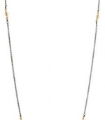 Mizuki Oxidized Silver Chain Necklace with 14k Gold Beads, 26