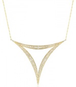 Mizuki 14k Gold and Diamond Triple Crescent Triangle Necklace