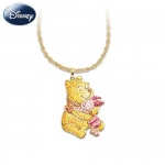 Disney Winnie the Pooh and Piglet Crystal Pave Pendant Necklace by Bradford Exchange