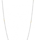 Mizuki Oxidized Silver Chain Necklace with 14k Gold Beads, 40