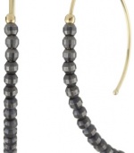 Mizuki 14k Small Marquis Hoop Earrings with Gold and Silver Faceted Beads