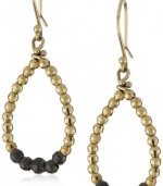 Mizuki 14k Small Tear-Drop Hoop Earrings with Gold and Silver Faceted Beads