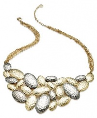 Alfani Necklace, 18 Two-Tone Oval Hammered Bib Statement Necklace Alfani Necklace, 18 Two-Tone Oval Hammered Bib Statement Necklace