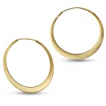 CleverEve Designer Series 24K Gold Plated Sterling Silver Large Hoop Earrings