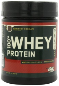 Optimum Nutrition 100% Whey Protein, Double Rich Chocolate, 1 Pound (Pack of 2)