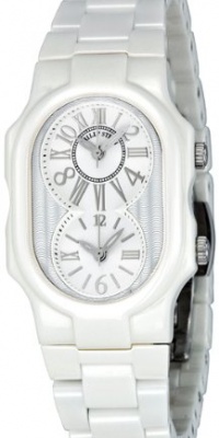 Philip Stein Women's 1-CW-MW-CW Signature Dual Time Zone Textured Dial White Ceramic Watch Philip Stein Women's 1-CW-MW-CW Signature Dual Time Zone Textured Dial White Ceramic Watch