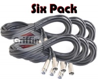 6 Pack Microphone Cables Mic Cable Cord Lo-Z 20 ft XLR Pro-Audio Patch Lot Griffin 6 Pack Microphone Cables Mic Cable Cord Lo-Z 20 ft XLR Pro-Audio Patch Lot Griffin