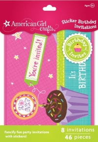 American Girl Crafts Sticker Birthday Invitations American Girl Crafts Sticker Birthday Invitations