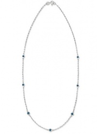 B. Brilliant Sterling Silver Necklace, Cubic Zirconia London Blue Station Necklace (1 ct. t.w.)