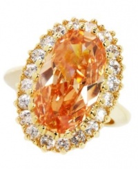 City by City Gold Tone Ring with Amber Faceted Stone Size 12 City by City Gold Tone Ring with Amber Faceted Stone Size 12