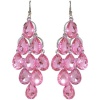 Chandelier Earrings, in Pink with Silver Finish