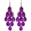 Chandelier Earrings, in Purple with Silver Finish