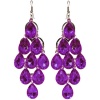 Chandelier Earrings, in Purple with Silver Finish