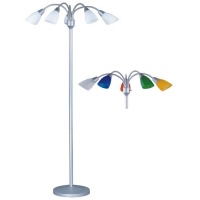 Park Madison Lighting PMF-4655-60 68-Inch Tall 5 Light Floor Lamp with Fully Adjustable Arms and White and Color Shades Included Park Madison Lighting PMF-4655-60 68-Inch Tall 5 Light Floor Lamp with Fully Adjustable Arms and White and Color Shades Included