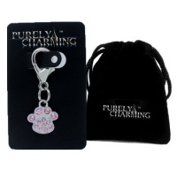 PURELY CHARMING Pet Charm / Pendant with Handset Swarovski Crystals - Pawprint, Light Rose Pink PURELY CHARMING Pet Charm / Pendant with Handset Swarovski Crystals - Pawprint, Light Rose Pink